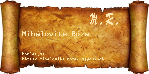 Mihálovits Róza névjegykártya