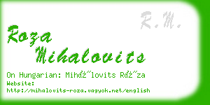 roza mihalovits business card